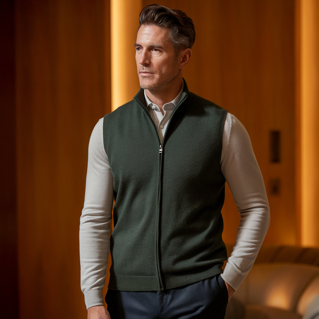 Finley Cashmere Full Zip Vest